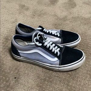 blue and black old school vans